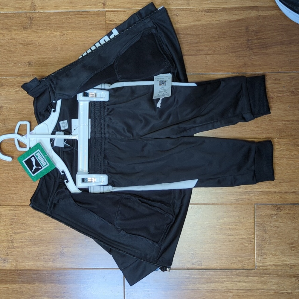 Puma 2 Piece Black & White Baby Track Suit 6-9 Months - Picture 3 of 7